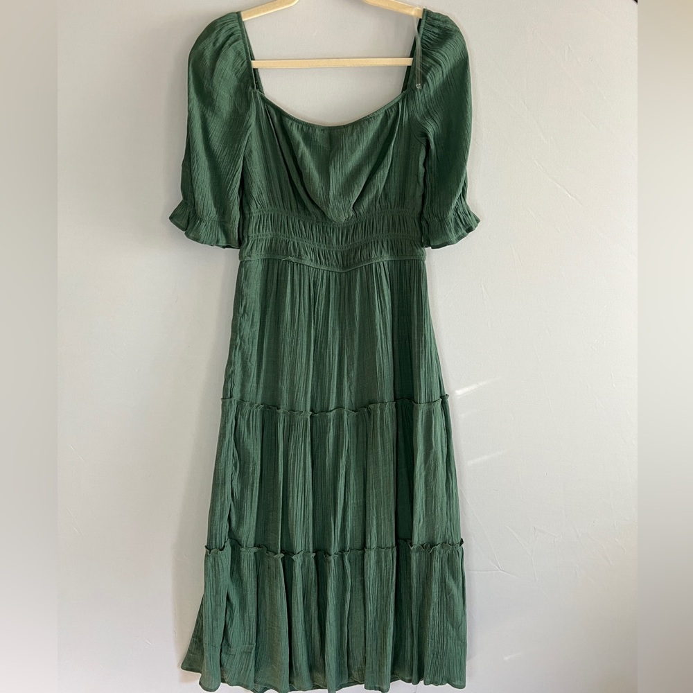 Trixxi Green Tiered Dress